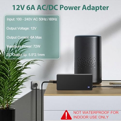 High-Performance 24 V 5 A Universal Power Supply Adapter – AC/DC Converter for LED Strips, CCTV Cameras, and Monitors – 100-240 V Input for Global Compatibility with 5.5 x 2.1 mm Connector – Reliable Power Source with Safety Features for Optimal Device Performance