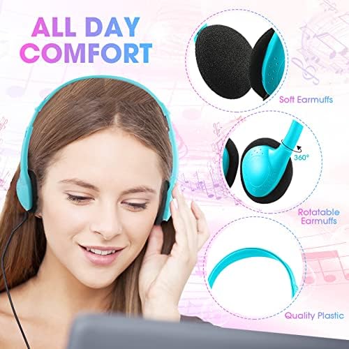 Chumia 40-Pack Colorful Classroom Headphones – Adjustable, Lightweight On-Ear Earphones for Kids and Adults – Durable Bulk Supply for Engaging Learning Experiences – Ideal for Schools and Group Activities