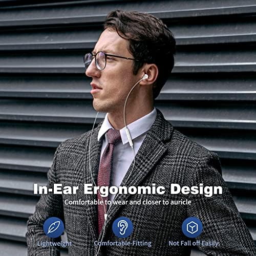 USB C Earbuds for i Phone 16 Pro Max & Android Devices – Premium Hi-Fi Stereo Noise-Canceling Headphones with Built-in Mic for Samsung Galaxy & Google Pixel – Ultimate Comfort & Connectivity for Audiophiles & Casual Listeners