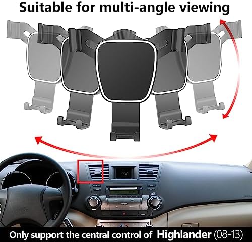 Toyota Highlander 2008-2013 Custom Car Phone Holder – Secure Mobile Phone Mount for Navigation & Hands-Free Use – Durable Auto Accessory for Enhanced Driving Safety and Convenience