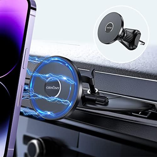 Mag Safe-Compatible CD Car Mount for i Phone 16, 15, 14, 13, 12 Pro Max & Plus – Durable Magnetic Holder with Metal Hook for Enhanced Stability & Safety – Effortless Installation & Hands-Free Navigation Accessory for Modern Vehicles