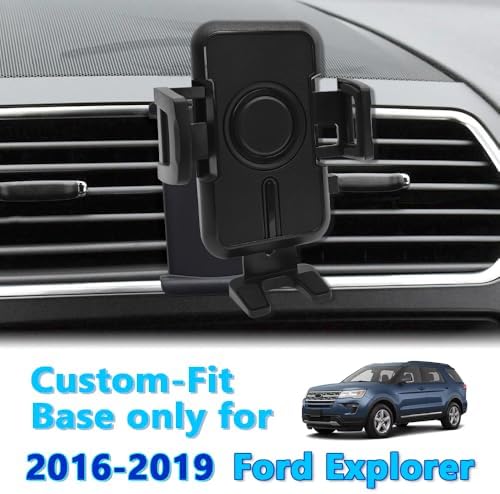 WAPAK Car Phone Holder Mount for 2016-2019 Ford Explorer SUV – Adjustable Smartphone Cradle with Enhanced Stability and Compatibility for Thick Cases – Optimal Navigation Bracket for Safe Driving and Effortless Accessibility – Premium Auto Accessory for Modern Interiors
