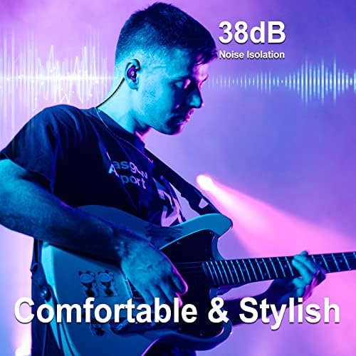 BASN Bsinger Professional Dual Driver In-Ear Monitor Headphones – Hi-Fi Sound Quality Earbuds with Built-in Mic for Musicians and Drummers (Black, 2-Pin) – Superior Comfort and Durability for Live Performances
