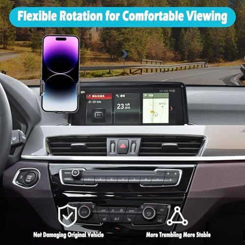 BMW X2 2022-2023 Car Phone Holder with Integrated Glasses Case – Secure Mount for 10.25-Inch Screens, Perfect for Thick Cases & Hands-Free Navigation, Compatible with 4.7 to 7-Inch Phones, Effortless Installation & Durable Design for Enhanced Driving Experience