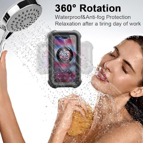 Shower Phone Holder Waterproof,480° Rotating Wall Phone Holder Mount with HD Touch Screen Guardian Phone up to 7 inch for iPhone 15 14 13 12 Pro 11 XR Max Samsung Galaxy S21 – Enhanced Compatibility and Speed