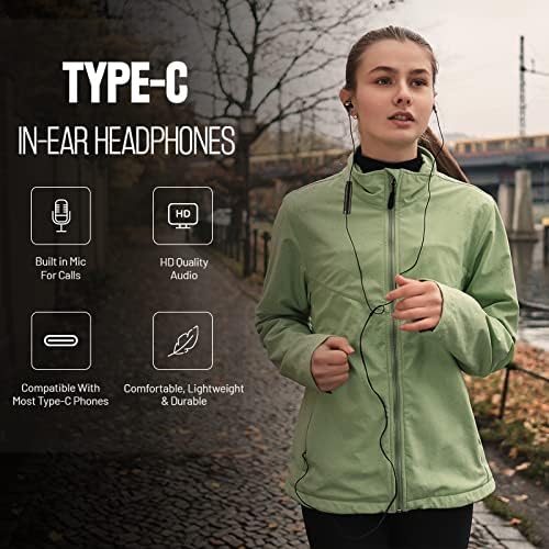 Ultimate USB C Earbuds with Mic – High-Fidelity Wired In-Ear Headphones for i Phone 15 Pro Max, i Pad Pro, Samsung Galaxy, and More – Ergonomically Designed with Intuitive Volume Control for Unmatched Comfort and Connectivity