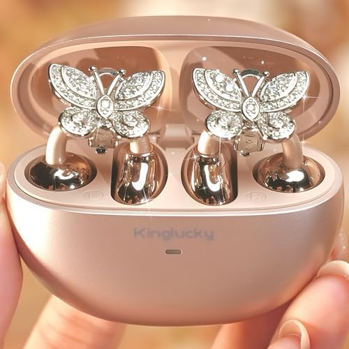 Transform Your Audio Experience with Kinglucky Crystal Bow Ear Cuffs – Stylish Clip-On Accessory for Open-Ear Headphones, Perfect for Upgrading Earbud Fashion and Comfort, Easy Installation, and Enhanced Compatibility for On-the-Go Lifestyles