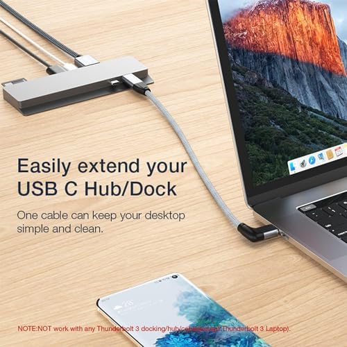 Effortlessly Enhance Your Connectivity with Use Bean 0.6 FT Right Angle USB C Extension Cable 2-Pack – 90-Degree Gen2 20 Gbps Fast Data Transfer for i Phone 16/15, Mac Book, i Pad Pro/Air, Galaxy S25/S24 – Perfect for Tight Spaces and Seamless Charging Solutions