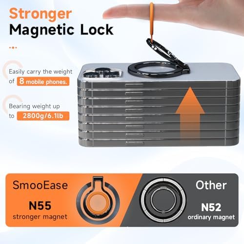 Transform Your Mobile Experience with the Innovative 360° Magnetic Phone Grip for Mag Safe – Tailored for i Phone 16 Pro Max, 15, 14, 13, and 12 Series – Advanced Silicone Finger Strap for Superior Drop Protection – Effortless Wireless Charging Compatibility – Sleek Aesthetic Enhances Device Style and Functionality – Experience Ultimate Versatility for Texting, Video Calls, and Streaming – Crafted from Premium Quality Materials for Long-Lasting Durability and Comfort – Upgrade Your i Phone Accessories and Elevate Daily Interactions!