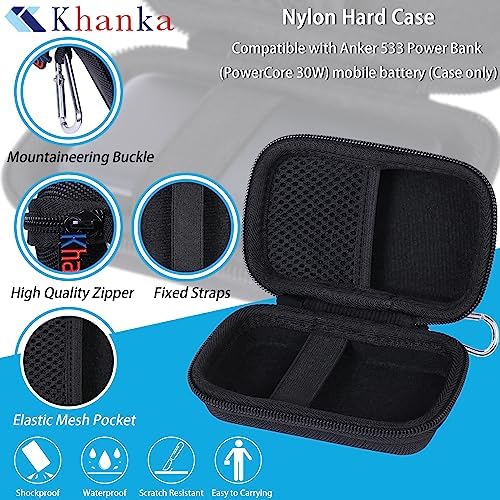 Khanka Portable Charger Hard Case for Anker 533 & Nano Power Banks – Ultimate Travel Protection with Custom Fit Design, Lightweight Durability, and Enhanced Compatibility for Seamless Charging on the Go