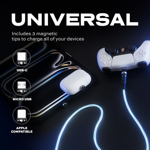 Enhance Your Charging Efficiency with the Statik 360 Magnetic 3-in-1 Cable – Versatile 6 FT Length, Rapid 3 A Power Delivery, Glo Bright Indicator for Effortless Low-Light Connectivity and Universal Device Compatibility