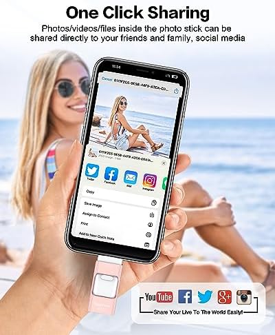 256 GB i Phone Photo Stick – High-Speed USB Flash Drive for Effortless Data Transfer & External Storage for i Phone/i Pad/PC (Sleek Blue Design) – Expand Your Memory with Style and Reliability