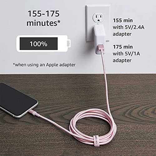Experience Ultimate Charging Efficiency with the Amazon Basics 6-Foot USB-A to Lightning Charger Cable – MFi Certified, Durable Nylon Braided Design for Fast Power Delivery to Apple i Phone 14, 13, 12, 11, X, Xs Pro, Pro Max, Plus, i Pad – Stylish Dark Gray Finish for Enhanced Compatibility