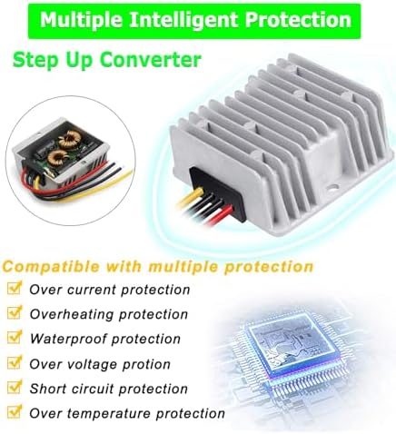 High-Performance 48 V to 12 V DC-DC Step Down Converter by Eagwell – 120 W Power Supply with Built-in Fuse for Maximum Safety – Perfect for Golf Carts, Scooters, RVs, and Marine Use – Reliable Voltage Reduction for Enhanced Device Efficiency and Versatility
