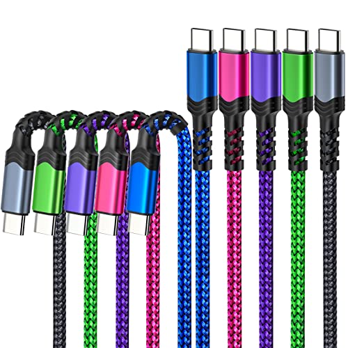 10 ft USB C to USB C Charging Cable – Fast 60 W Power Delivery Braided Cord for Galaxy S23 Ultra, i Phone 15/16, i Pad Pro, Mac Book – Durable, Tangle-Free Design in Purple, Green, Blue, Pink for Maximum Flexibility and Style