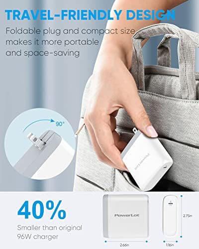 100 W USB-C Power Adapter – Ultra-Fast Wall Charger with PD 3.0 Technology, 6 ft 5 A Cable – Universal Compatibility for Mac Book, i Pad, i Phone 14, Pixel, Chromebook & USB-C Laptops – Compact, Durable & Safe Charging Solution for Home and Travel