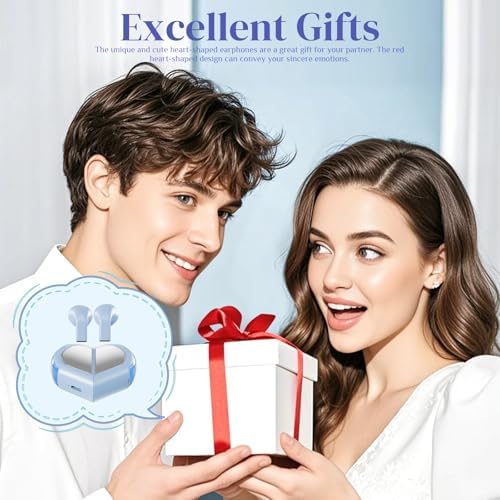 Stylish Rose Gold Heart Wireless Earbuds for Girls – Mini Bluetooth Earbuds Designed for Small Ears, Perfect for Kids & Women – Lightweight, Comfortable Fit with Superior Sound Quality for i Phone & Android, Ideal for Travel & Everyday Use