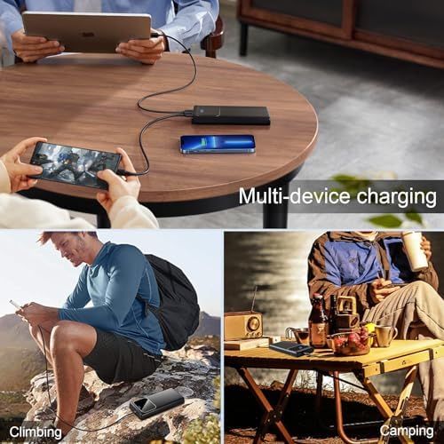 10000 m Ah Portable Power Bank with PD15 W Fast Charging – Versatile 4 Outputs & 3 Inputs, Built-in Type-C & USB-A, Ideal for i Phone 16/15 Pro/Max & Samsung S22/S21 – Ultimate Travel Companion for On-the-Go Charging Solutions