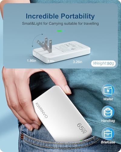 Sleek Purple 65 W Ga N Multi-Port USB Wall Charger – Ultra-Slim Travel Adapter with Dual Type-C & USB-A Ports for Rapid Charging of Mac Book Pro, i Phone 16/15/14, i Pad Pro, and Pixelbook – Compact, Stylish, and Versatile Power Solution for All Devices