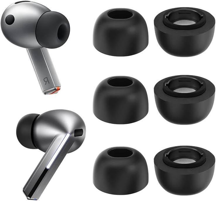 Memory Foam Replacement Ear Tips for Samsung Galaxy Buds3 Pro – Unrivaled Comfort & Secure Fit for Active Lifestyles, Premium Noise Isolation Medium Size, Ideal for Extended Listening Sessions and Enhanced Audio Experience