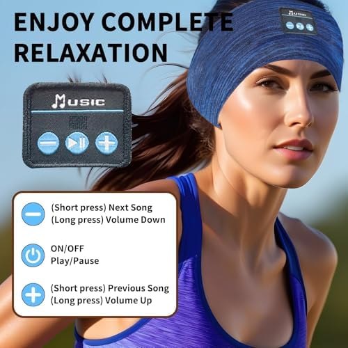 Revolutionary Bluetooth Sleep Headband for Side Sleepers – Ultra-Comfortable Wireless Headphones with Adjustable Fit for Podcast Lovers and Active Lifestyles, Perfect for Restful Nights and Soothing Sounds