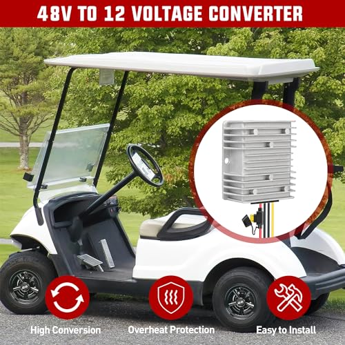 Nilight 48 V to 12 V Waterproof DC Voltage Converter – High-Efficiency 240 W Regulator for Golf Carts & Electric Scooters – Reliable Step-Down Power Supply with Overcurrent Protection and Easy Installation for Enhanced Energy Performance