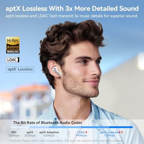 Unleash Superior Sound with Ear Fun Air Pro 4 Wireless Noise Cancelling Earbuds – Advanced Adaptive Hybrid Tech, Qualcomm Snapdragon Sound & apt X™ Lossless Audio for Exceptional Clarity – 52-Hour Playtime & Bluetooth 5.4 for Seamless Connectivity – Ideal for Music Lovers & Professional Calls