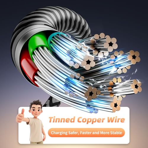 10 FT USB to USB C Fast Charging Cables – 3-Pack of Durable Type C to USB A Charger Cords for i Phone 16/15, i Pad, Galaxy S25/S24/S23/S22 – Enhanced 3.1 A Speed & Long Reach for Ultimate Convenience and Compatibility