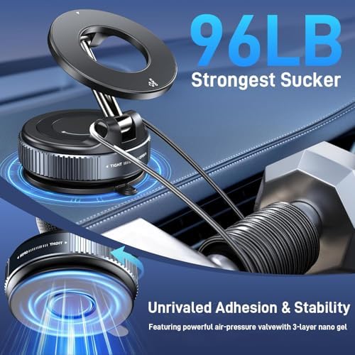 Magnetic Car Phone Holder- 360° Rotation Cell Phone Mount 16 15 Pro Max for Magsafe Dashboard Stand Car Accessories – Enhanced Compatibility and Speed