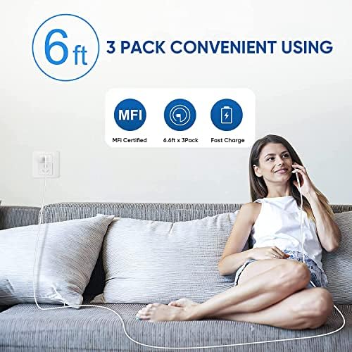 Apple MFi Certified 20 W PD Wall Charger with 3 FT USB C to Lightning Cable – Ultra-Fast Charging Solution for i Phone 14 Pro Max, 14, 13 Mini, 12, 11, XR, XS Max, i Pad Air 3, and Air Pods – Compact & Travel-Friendly Design for Enhanced Device Compatibility and Efficiency