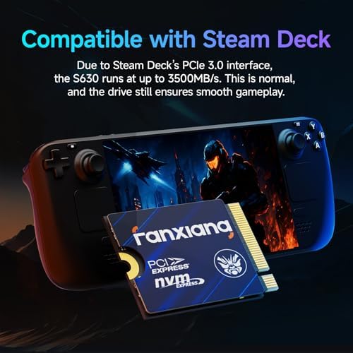 Transform Your Device with the 500 GB M.2 2230 NVMe SSD – Unleash Lightning-Fast Speeds of Up to 4850 MB/s for Gaming and Productivity – Perfectly Compatible with Steam Deck, ROG Ally, Microsoft Surface Pro, and Mini PCs – Experience Enhanced Performance and Reliability with PCIe Gen 4 x4 Technology – Elevate Your Storage Solutions Today!
