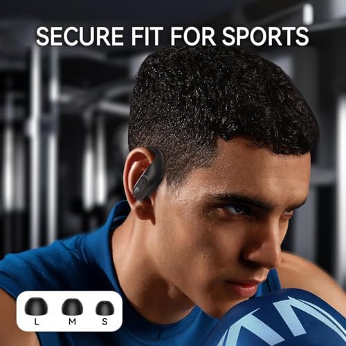 Unleash Your Fitness Potential with occiam Wireless Bluetooth Sport Earbuds – 96-Hour Extended Playtime for Non-Stop Motivation, Waterproof Construction for Ultimate Durability, and Secure Earhooks for a Perfect Fit – Experience Rich Bass Stereo Sound and Integrated Mic for Effortless Hands-Free Calling – Ideal for Gym Goers, Runners, and High-Intensity Training Enthusiasts – Sleek Black Design with Broad Compatibility for All Devices