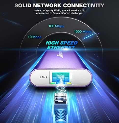 Revolutionize Your Connectivity with the Hiearcool 8-in-1 USB C Hub Ethernet – High-Speed 4 K@60 Hz HDMI, Dual USB 3.0 Ports & Gigabit Ethernet for Mac Book Pro/Air, i Pad, Dell, and Lenovo – Streamline Your Workspace with Effortless Multitasking and Enhanced Compatibility – Ultimate Portable Adapter for Professionals on the Go
