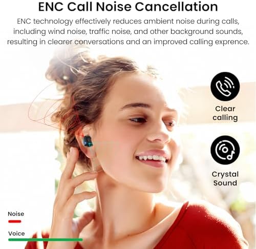 TOZO T12 Advanced Wireless Earbuds – Bluetooth 5.3 Noise Cancelling Headphones with ENC Mic, Unmatched 55-Hour Playtime, App-Customizable EQ, IPX8 Waterproof Protection, LED Display for Optimal Sound Experience – Perfect for Music Lovers and Active Lifestyles