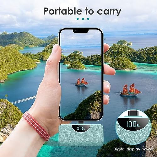 Ultra-Compact 5200 m Ah Power Bank for i Phone – 20 W PD Fast Charging Mini Portable Charger for i Phone 14 Pro Max/14/13/12/11/XR/X/8/7/6/SE – Lightweight Battery Pack with Intelligent Charging Technology for On-the-Go Power