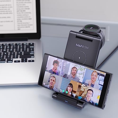 MANKIW Foldable 3-in-1 Wireless Charging Station: Fast Charging Hub for Samsung Galaxy S24, S23, S22, S20 Ultra, Z Flip, Fold 5/4/3, Galaxy Watch 6/5/4/3 & Buds – Convenient Design for Enhanced Speed and Portability in Classic White