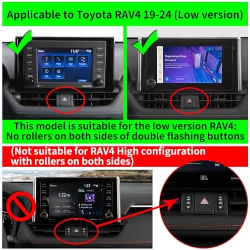 Premium Gravity Phone Holder for 2019-2025 Toyota RAV4 – Auto Lock Design for Secure Navigation & Hands-Free Operation – Compatible with LX, XLE, Hybrid, LE, SE, Prime, & Woodland Models – Tool-Free Installation & Adjustable Viewing Angles for Enhanced Driving Safety