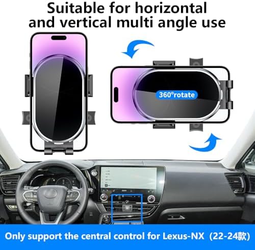 Premium Lexus NX 350/350 h/250/450 h+ Car Phone Holder – Seamless Dashboard Mount for 2022-2024 SUVs, Hands-Free Navigation and Communication Accessory, Enhanced Device Security, 360-Degree Adjustable Viewing Angles, Effortless Installation, Stylish Interior Enhancement