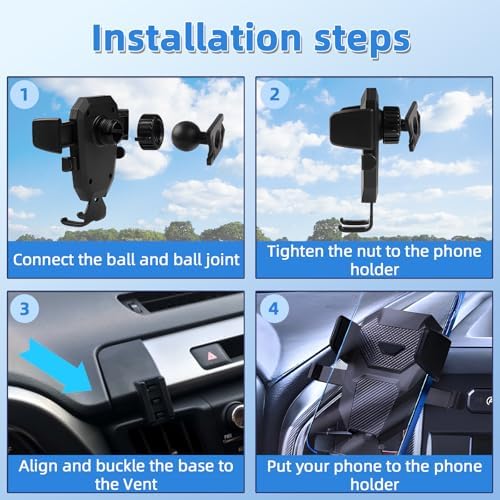 Upgrade Your Toyota Tundra or Sequoia Driving Experience with the 360° Rotating Mag Safe Phone Holder – Premium Dashboard Mount Designed for 2020-2025 Models, Ensures Safety, Accessibility, and Sleek Aesthetics Without Air Vent Obstruction