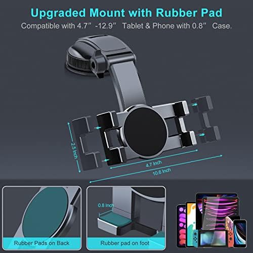 Ultimate Car Dashboard Tablet Mount Holder – 360° Rotatable Suction Cup for i Pad Pro, Samsung Galaxy, and i Phone – Versatile Dash Phone Stand for 4.7″ to 12.9″ Devices – Enhanced Stability and Easy Installation for Safe Navigation and Streaming