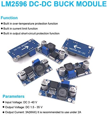 Versatile 10-Pack LM2596 Buck Converter Modules – High-Efficiency DC-DC Step Down Power Supply with Adjustable Output (1.25 V-30 V, 3 A) for Optimal Performance in Electronics Projects