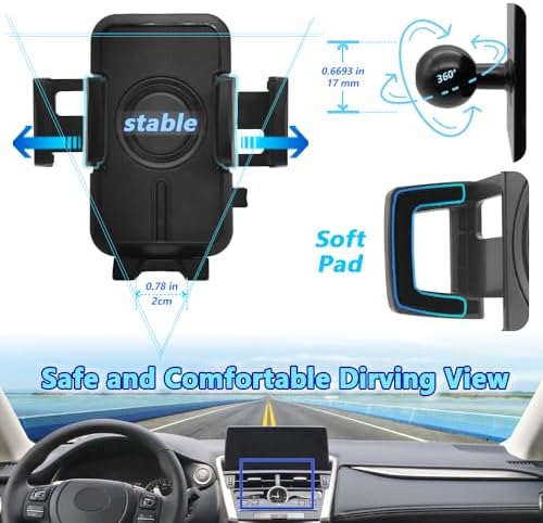 WAAPAK Car Phone Holder Mount for Lexus NX (2015-2025) – Premium Smartphone Cradle with Enhanced Stability, Tool-Free Installation, and Adjustable Viewing Angles for i Phone & Thick Cases – Perfect Auto Accessory for Safe Navigation and Hands-Free Calls