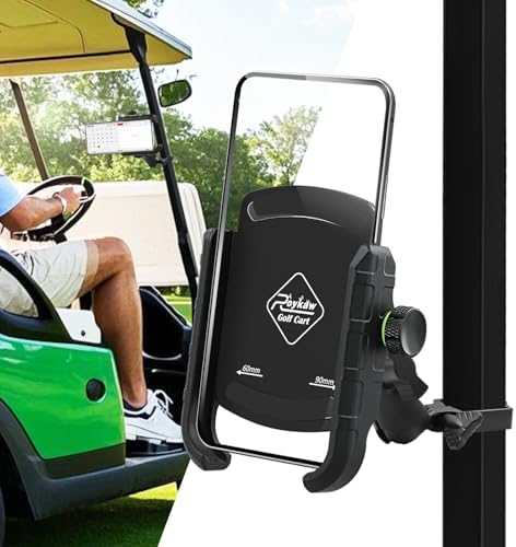 Elevate Your Game with the Roykaw Golf Cart Phone Mount – Ultimate Holder for i Phone, Galaxy & Google Pixel – Quick-Release, One-Handed Access, and Secure Fit for EZGO, Club Car, Yamaha Golf Carts – Stay Connected on the Course!