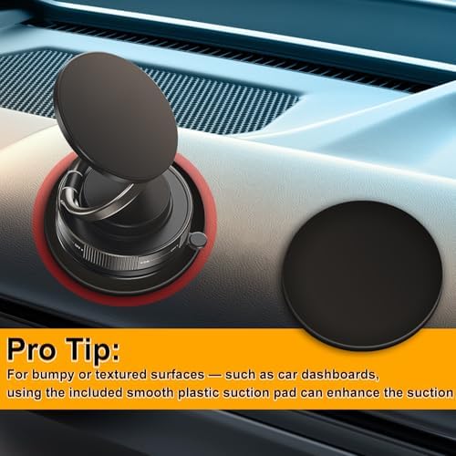 Vacuum Magnetic Phone Holder Stand for Car, Dual 360° Adjustable Suction Cup Phone Mount, Strong Magnetic Suction Phone Holder for Dashboard/Windshield, Compatible with iPhone & Android – Enhanced Compatibility and Speed