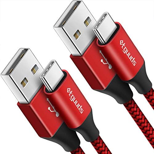 Premium 12 ft Braided USB C Cable (2-Pack) by etguuds – Fast Charging & Data Transfer for Samsung Galaxy S22/S21/S20 Ultra, LG, Moto, Pixel – Durable, Universal Compatibility for Home & Office Use, Effortless Connectivity