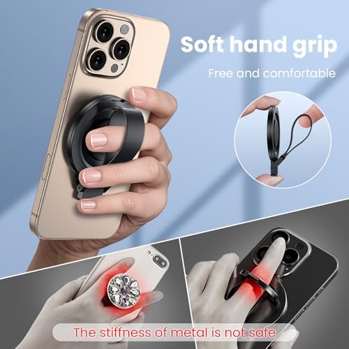 Revolutionary Double-Sided Magnetic Phone Grip Holder for Mag Safe – Precision Engineered Kickstand for i Phone 16 Pro Max, 15, 14, 13, 12 – Ultimate Stability, Effortless Compatibility with Mag Safe Accessories, and Enhanced Everyday Convenience