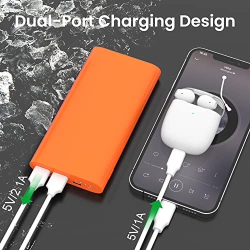 26800 m Ah High-Capacity Portable Power Bank – Dual USB & USB-C Fast Charging for i Phone 16, 15, 14, 11, 12, 13 Pro Max, i Pad, Air Pods, Samsung S22/S23, Google Pixel 6 & Android Phones – Vibrant Orange Design for On-the-Go Charging Convenience