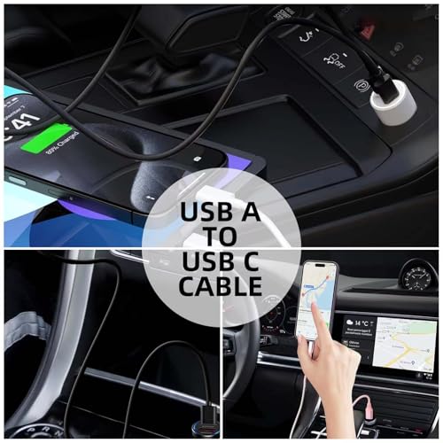 4 Pack Carplay USB A to USB C Cable for iPhone 16E 15 16, 16 Pro Max, 16 Plus Car Charger, iPad Pro 12.9/11, iPad 10 Generation, iPad Air 5 Generation/4 Gen, Mini 6 Generation Car Fast Charging Cord – Enhanced Compatibility and Speed