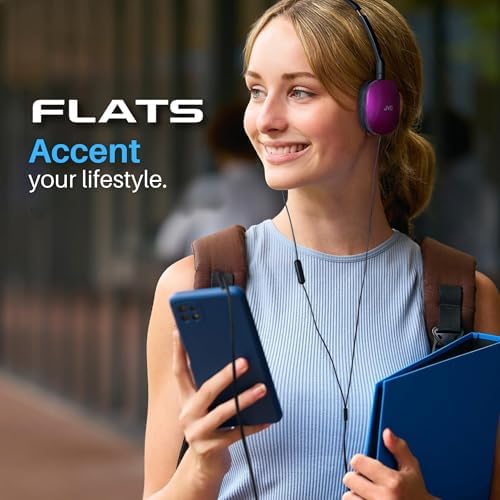 JVC Flats Foldable On-Ear Wired Headphones – Exceptional 30 mm Audio Drivers for Immersive Sound Quality – Ultra-Soft Comfort Ear-Pads for Prolonged Wear – Robust Steel Headband for Durability – Lightweight & Travel-Friendly Design Ideal for Gaming, PC, and Laptops – Enhanced Compatibility with 3.5 mm Slim Plug – Enjoy Deep Bass and Superior Noise Isolation for Extended Listening Sessions