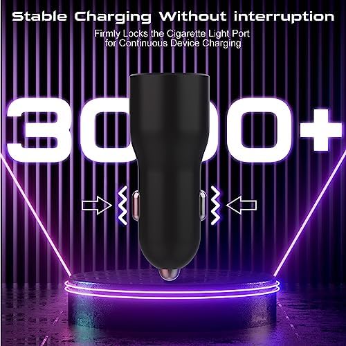 Essri 45 W Dual USB-C Fast Car Charger with 2 Pack 6 ft USB-C to Lightning Cables – Rapid Charging Solution for i Phone 14 Pro, 13 Pro Max, 12 Mini & More – Ultimate Travel Companion for Seamless Power Delivery and Enhanced Compatibility